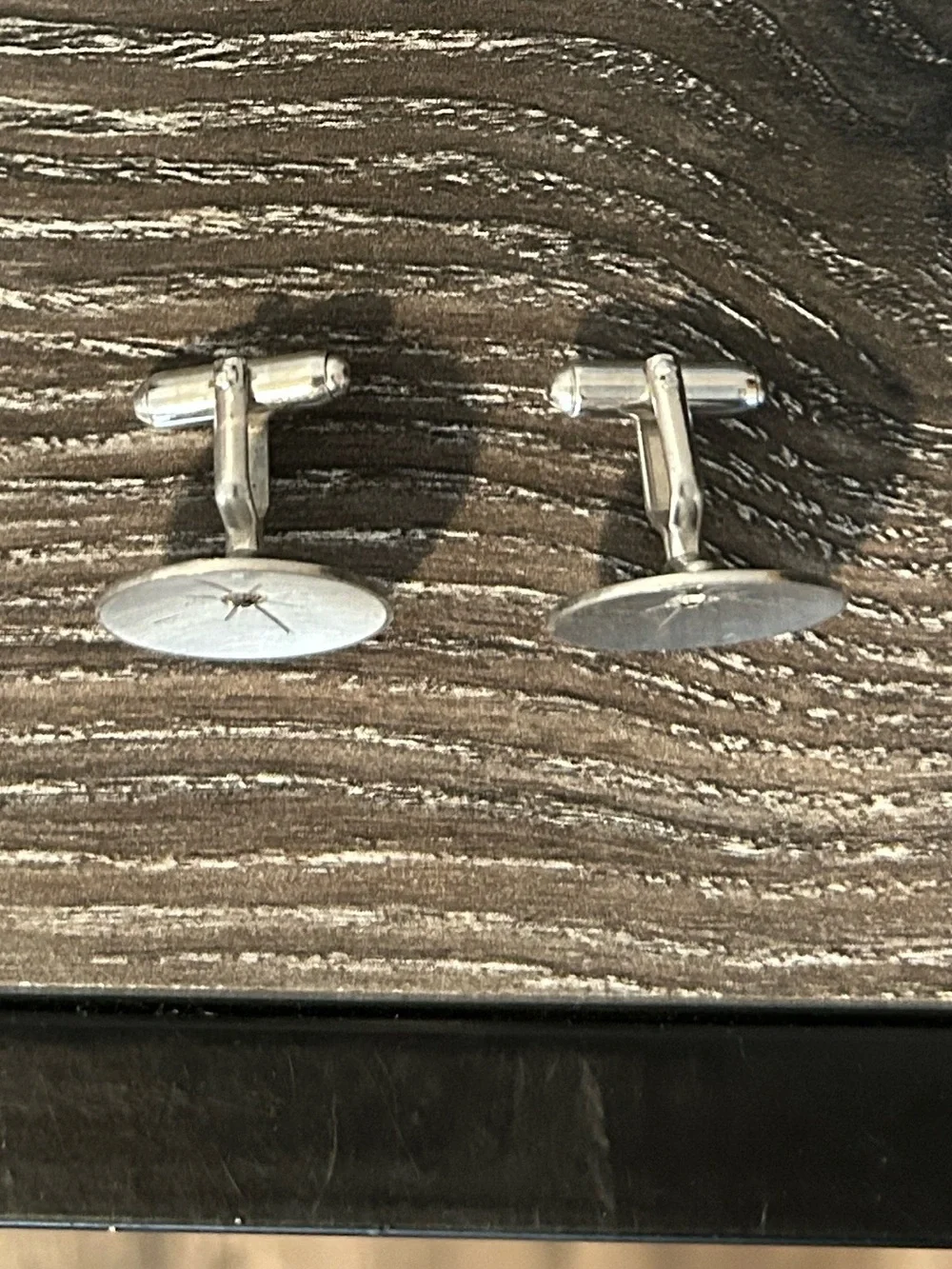 Starburst brushed silver cufflinks